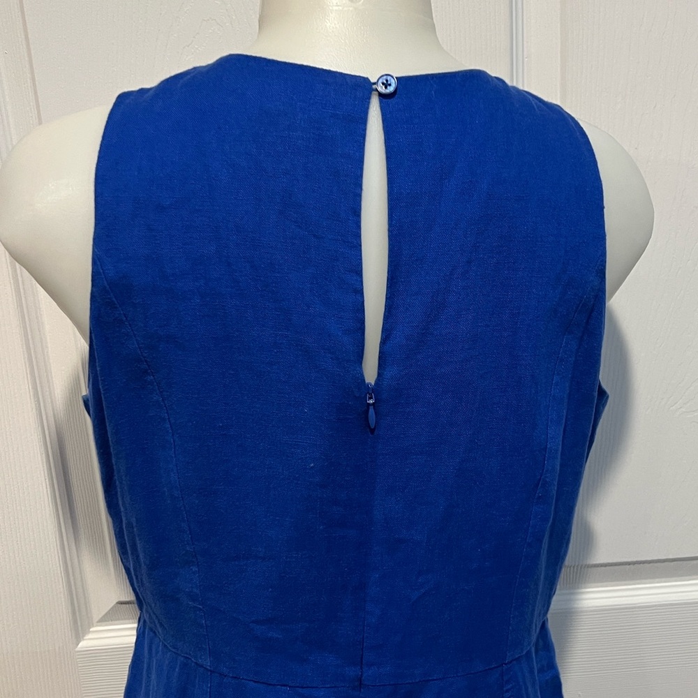 Boden royal blue Carla linen wide leg sleeveless jumpsuit size 10P - Picture 6 of 9